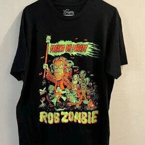 Rob Zombie Mens Official Tour Merchandise- Freaks On Parade Tour 2022 T-Shirt